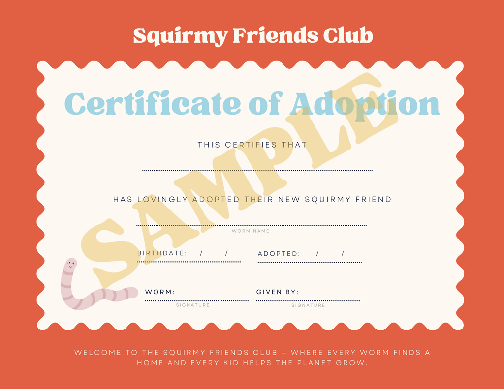 Adopt-A-Worm Certificate + Birthday Box