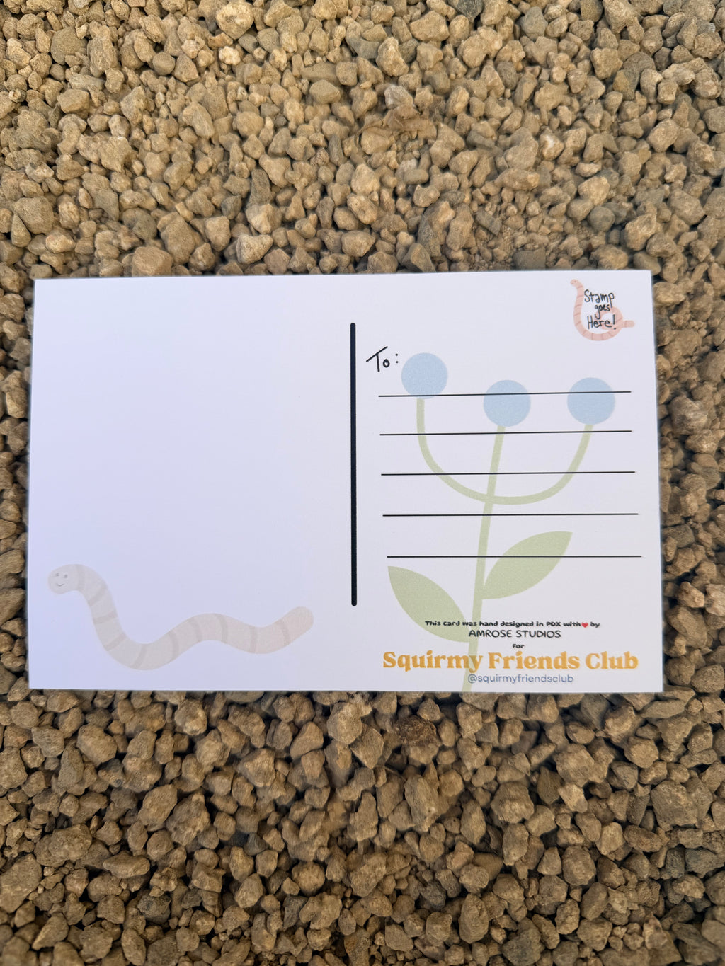 Santa Worm Postcard