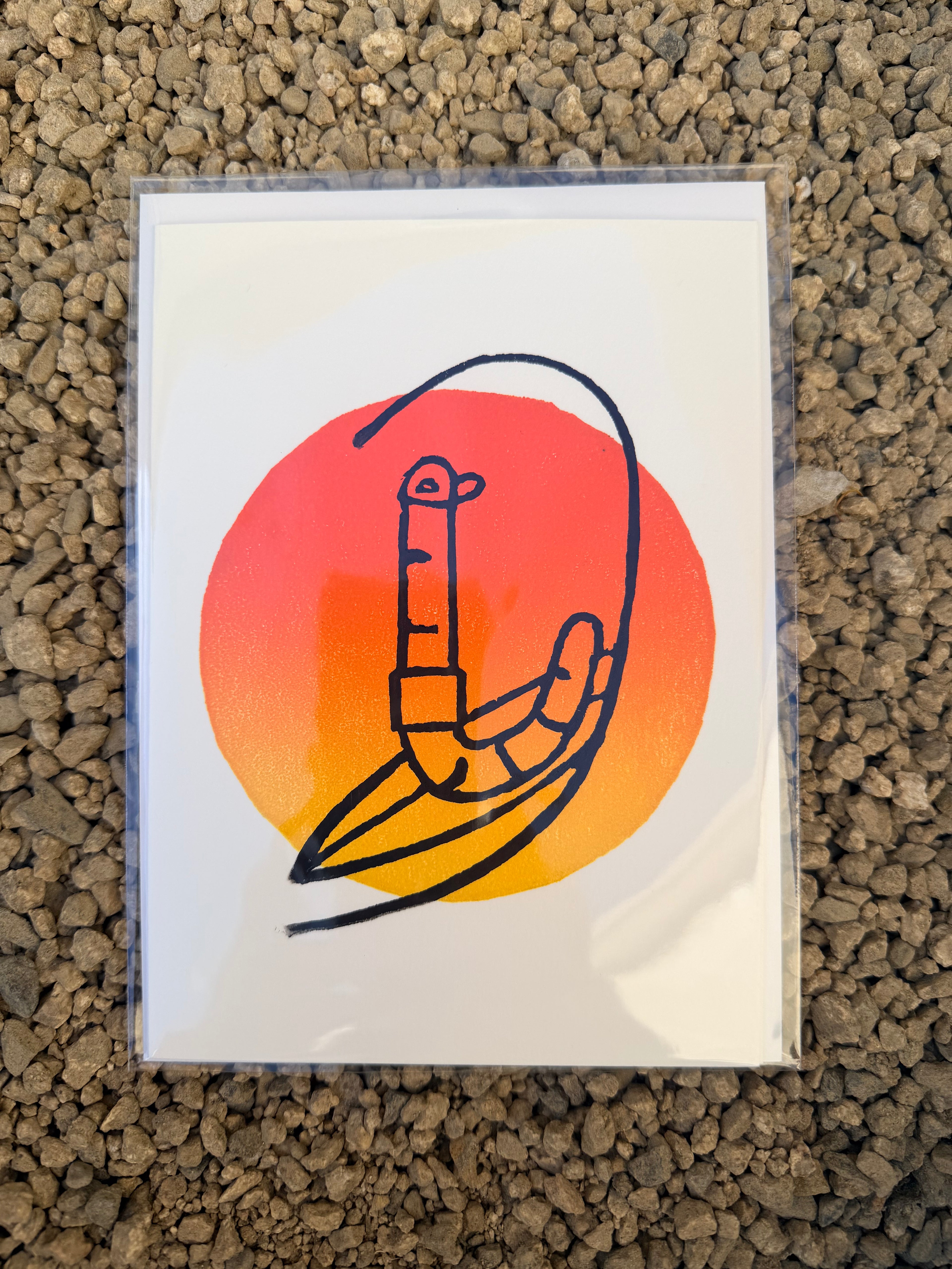 Sunrise Surfer Worm Blank Greeting Card