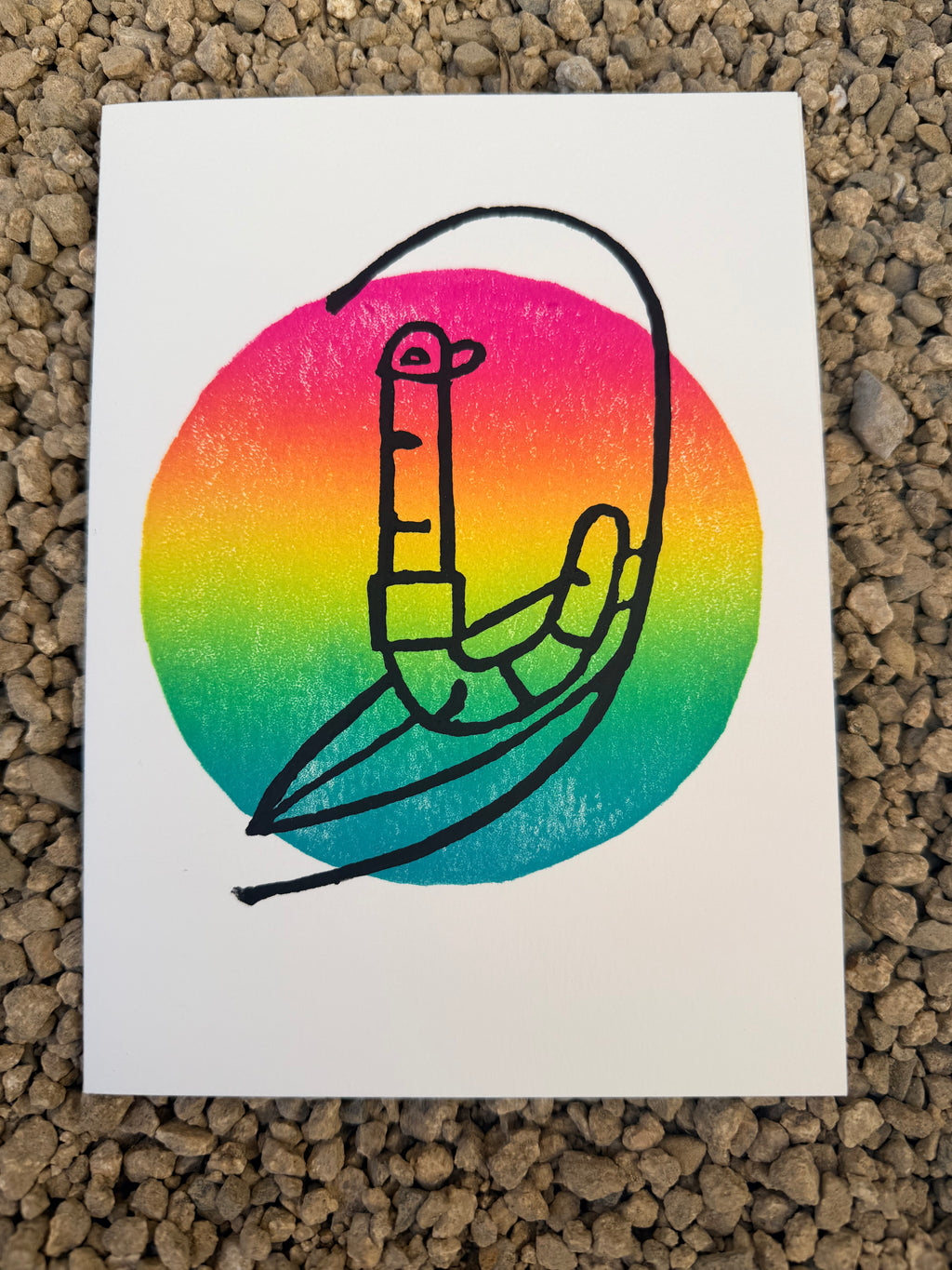 Surfing Worm Birthday Card