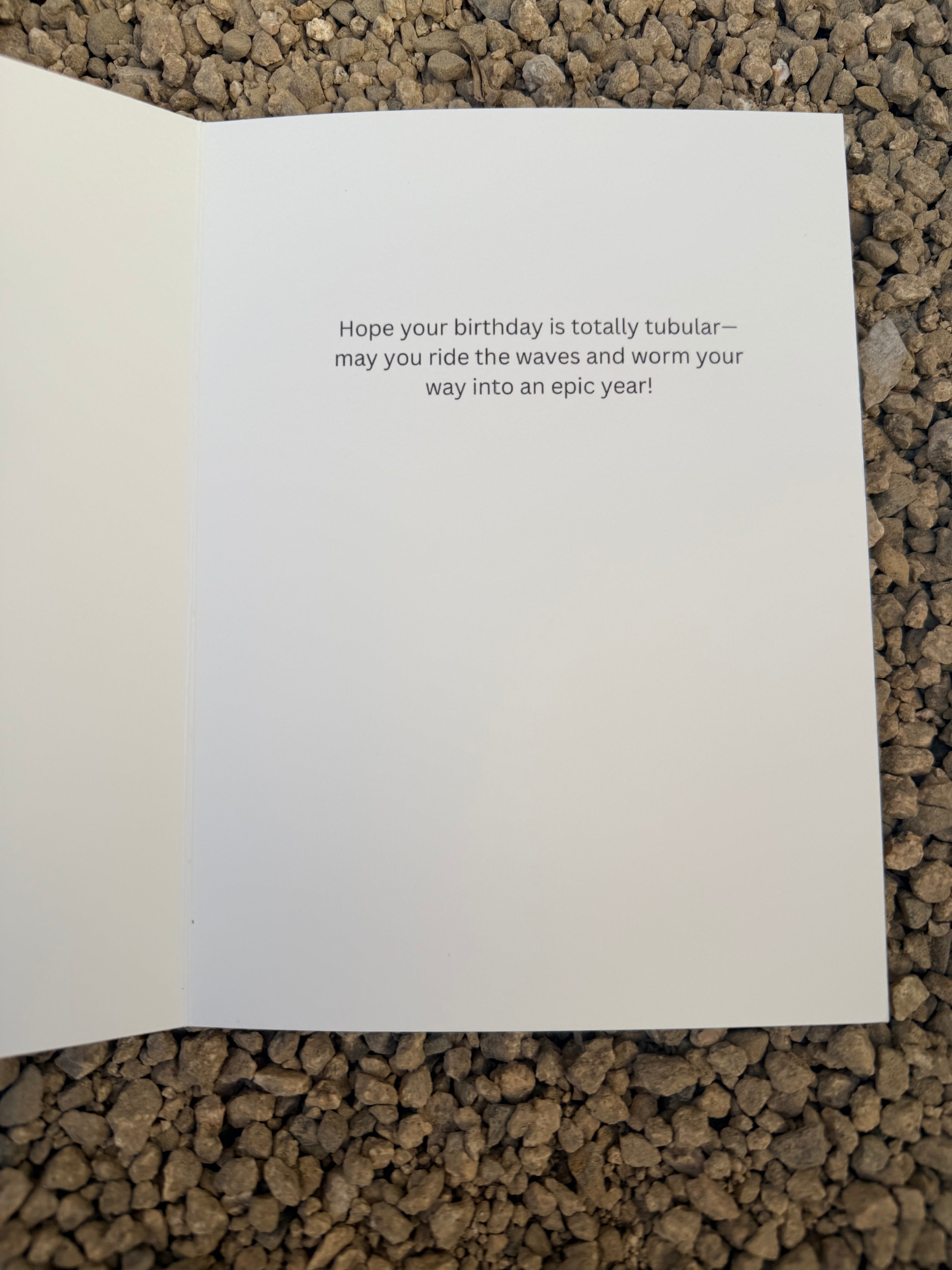Surfing Worm Birthday Card