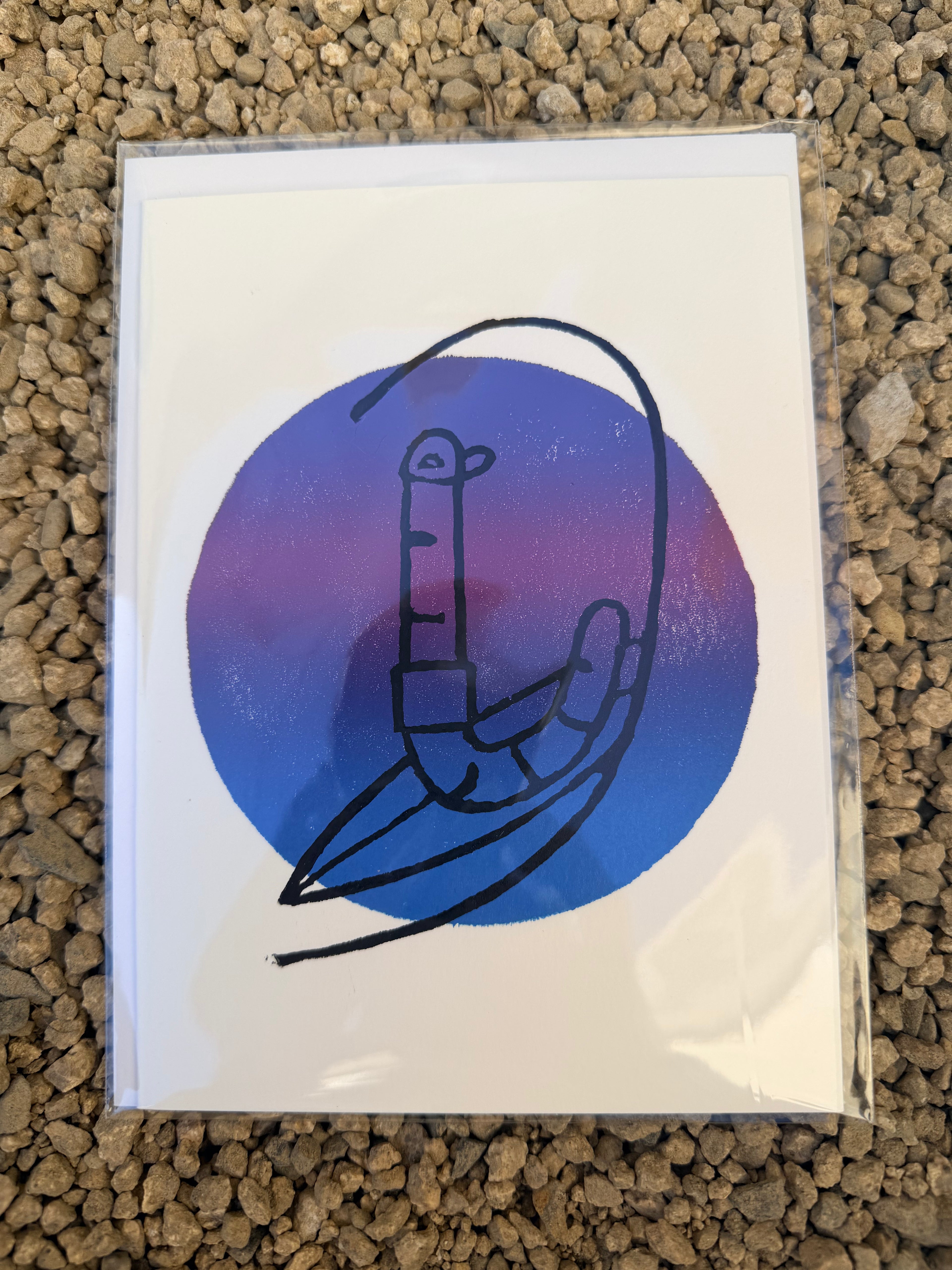 Sunset Surfer Worm Blank Greeting Card
